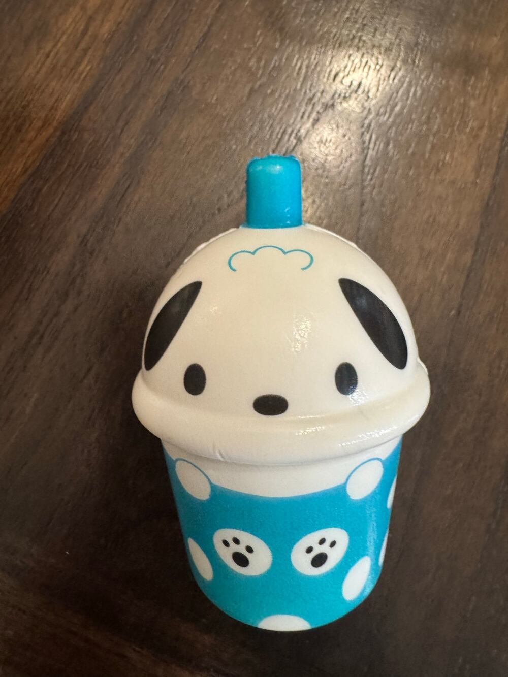 Sanrio Pochacco blue bobba tea cup squishy stress release